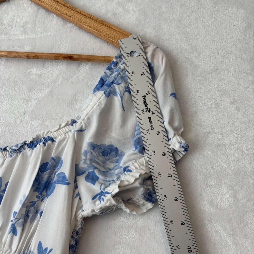 Hollister floral White Blue‎ Midi Sundress small - Picture 5 of 12